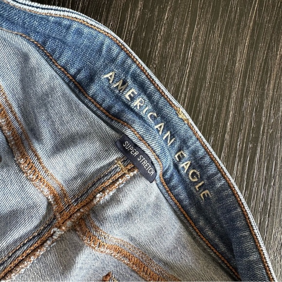 American Eagle Favorite Boyfriend Lowrise Wideleg Stretch Blue Jean, 12S - Picture 11 of 13